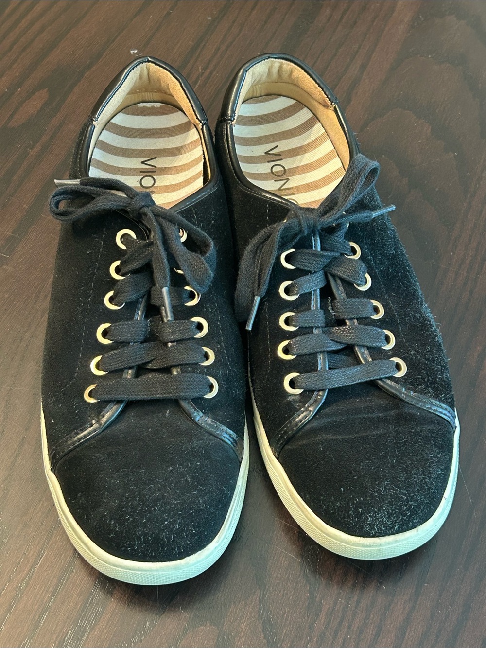 Vionic Brinley Men's Black Lace-Up Sneakers Round Toe US 8.5 UK 6.5 EU 40
